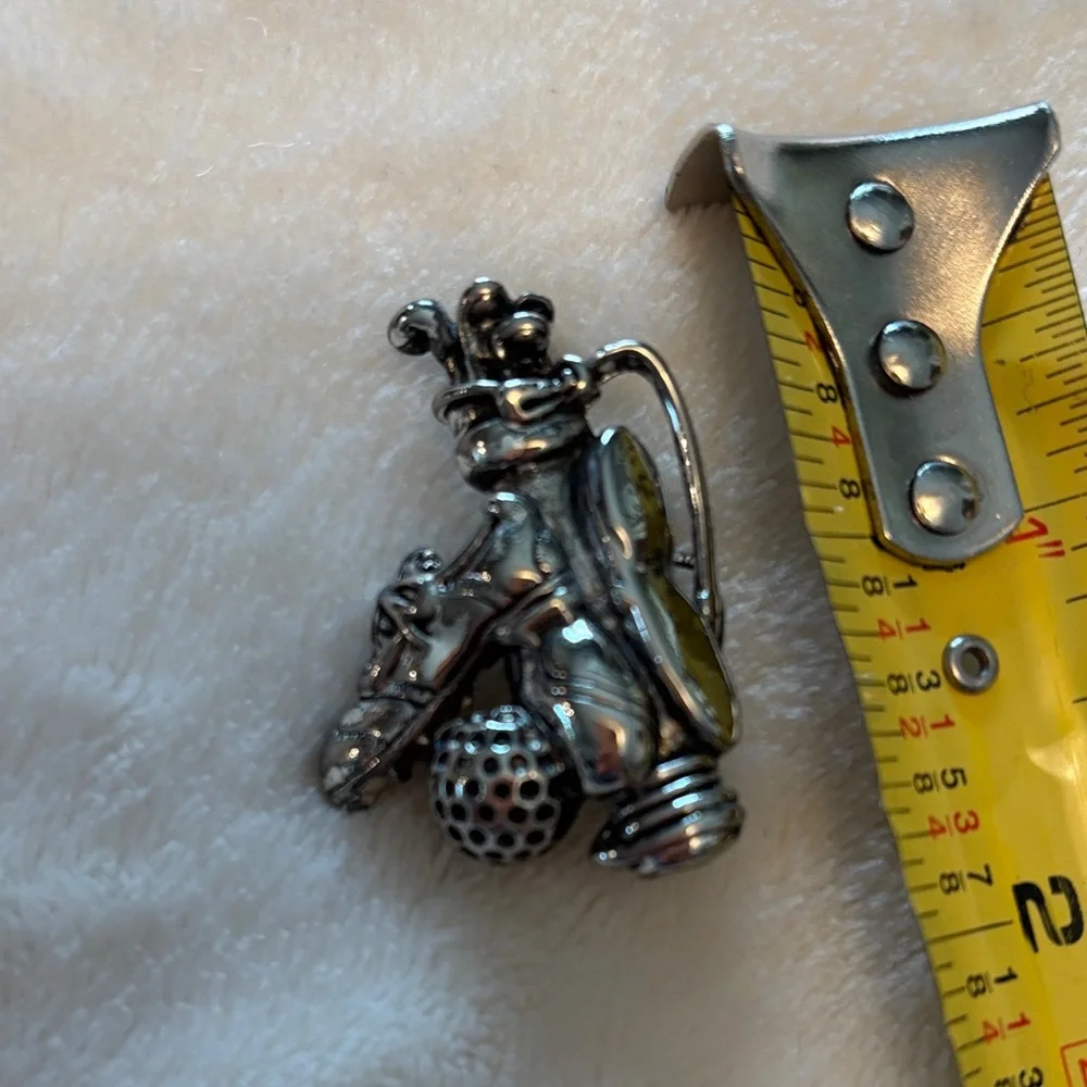 New w/Box Silver Golf-Themed Earrings and Pin - Tee Off!